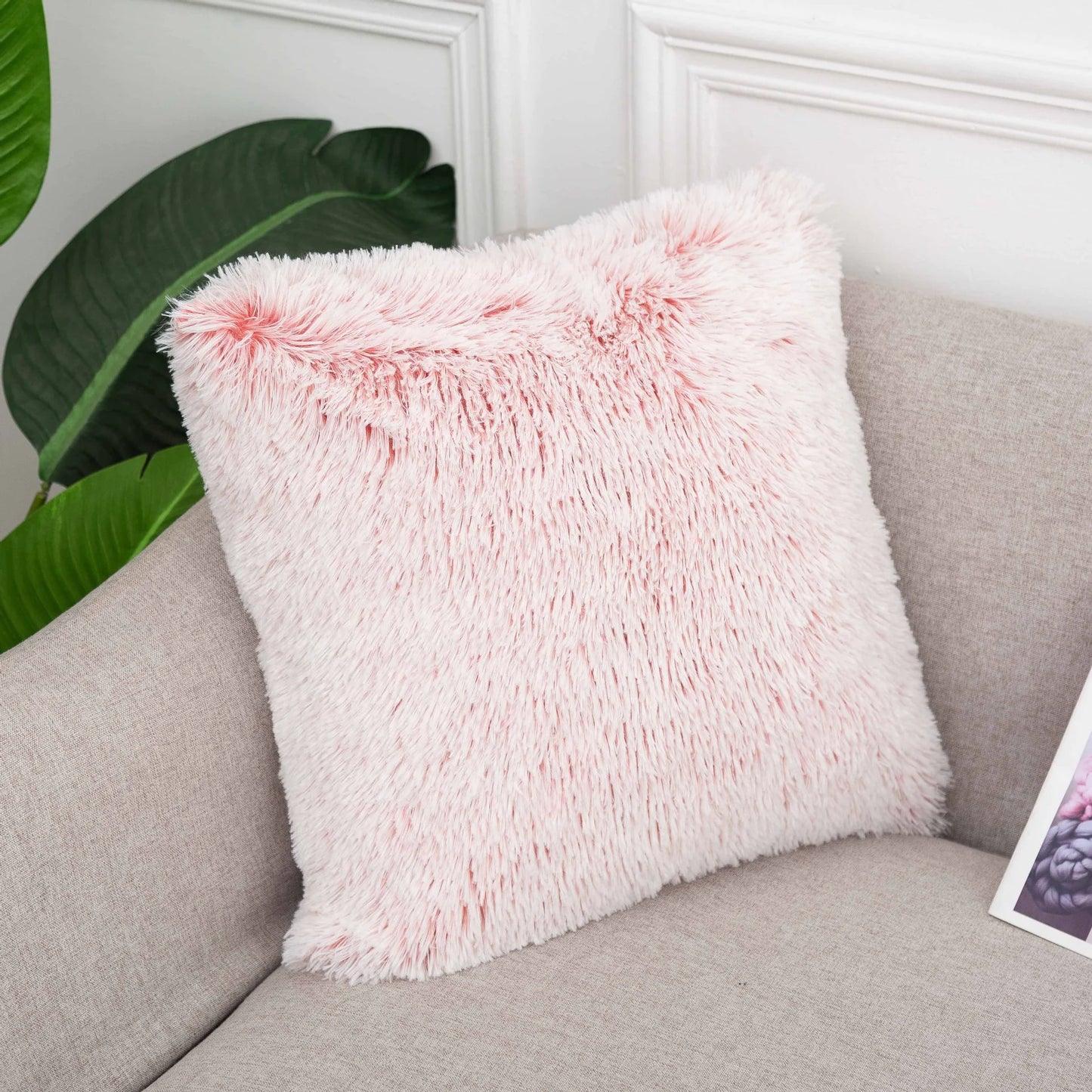 Fuzzy Pillowcase – Aesthetic Pop for Your Space | 18 x 18 Inch Cover (Pillow Not Included)