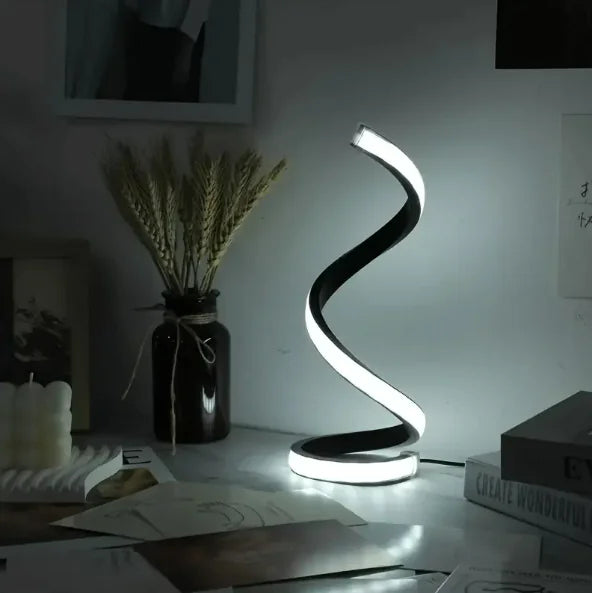 Contemporary Spiral Table Lamp - Modern Desk Light | Sleek & Minimalist Home Decor