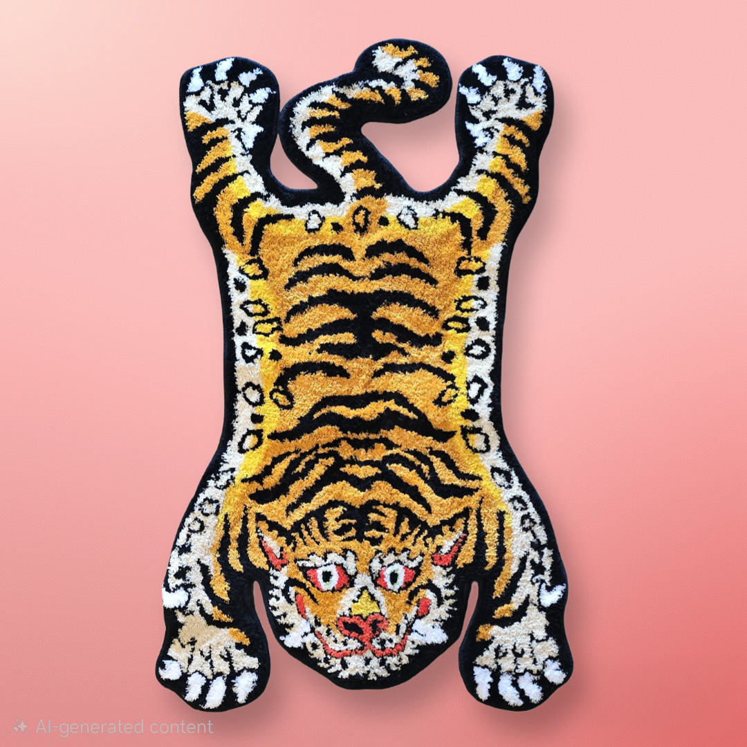Fierce Tibetan Tiger Rug