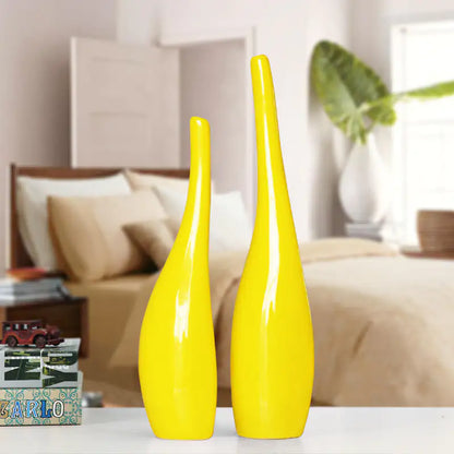 Curved Ceramic Vase Duo