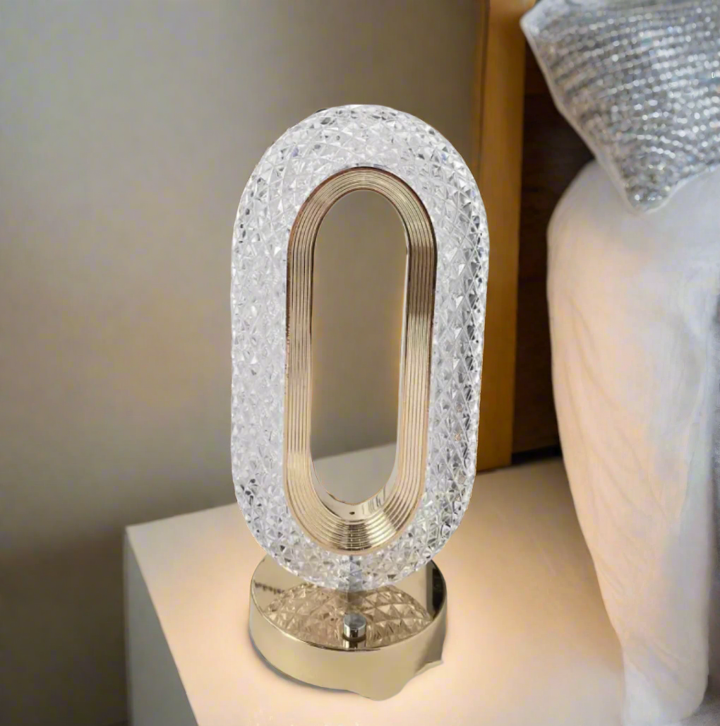 Crystal Bedside Table Lamp with Touch Control