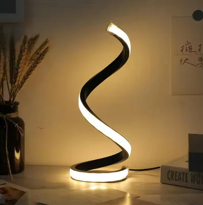 Contemporary Spiral Table Lamp - Modern Desk Light | Sleek & Minimalist Home Decor