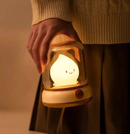 Kawaii Retro Oil Lamp Night Light - Cute LED Glow for Cozy Vibes & Soft Ambience