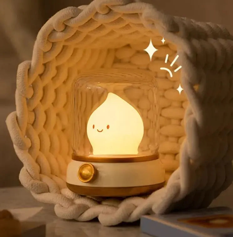 Kawaii Retro Oil Lamp Night Light - Cute LED Glow for Cozy Vibes & Soft Ambience