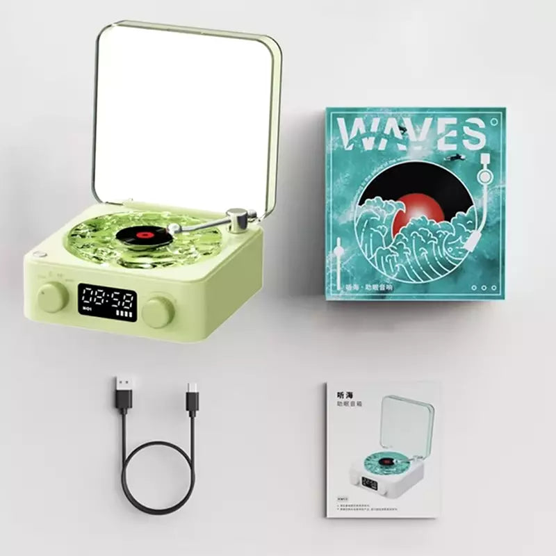 Waves Retro Vinyl Bluetooth Speaker Lamp – Aesthetic Mood Lighting, White Noise & Big Vibes