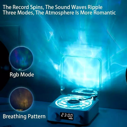 Waves Retro Vinyl Bluetooth Speaker Lamp – Aesthetic Mood Lighting, White Noise & Big Vibes