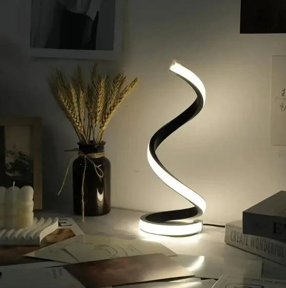 Contemporary Spiral Table Lamp - Modern Desk Light | Sleek & Minimalist Home Decor