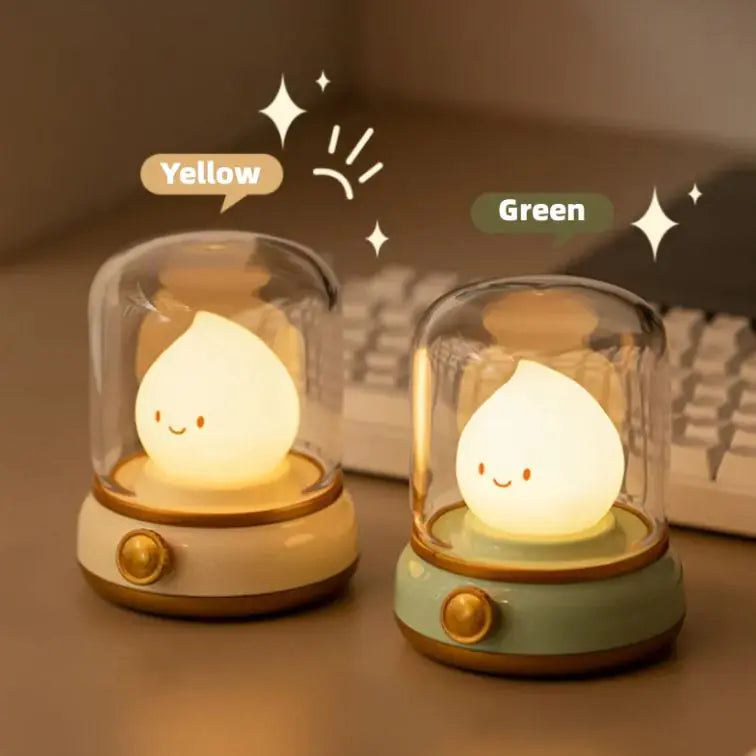 Kawaii Retro Oil Lamp Night Light - Cute LED Glow for Cozy Vibes & Soft Ambience